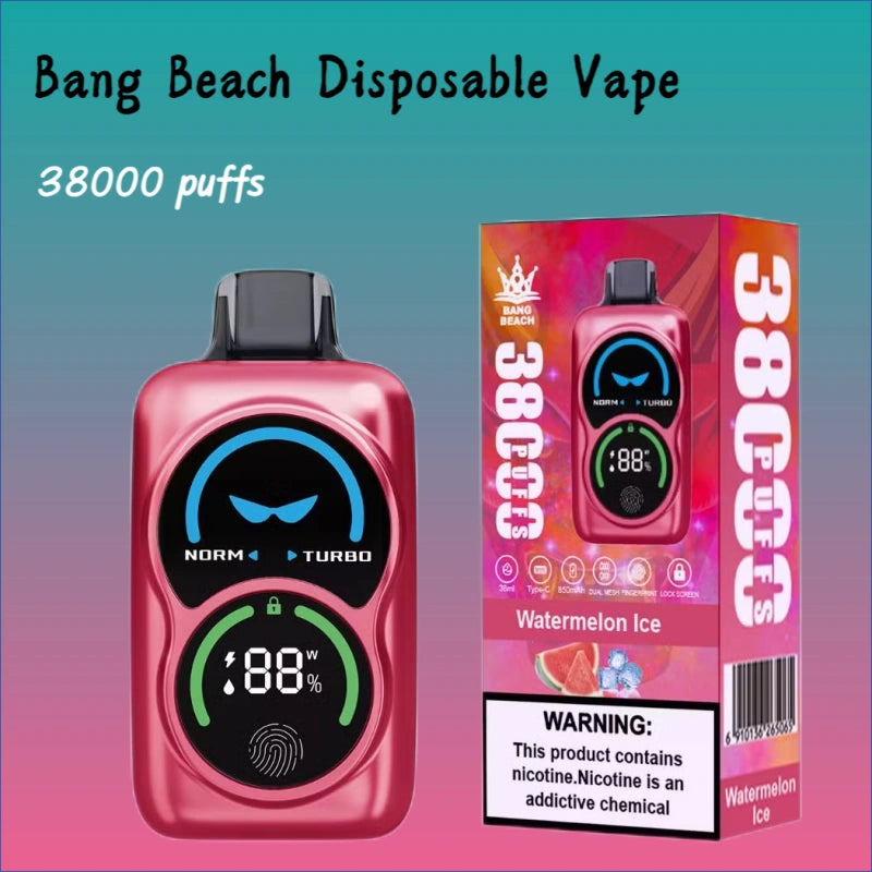 Bang Beach 38000 Diposable Vape Discount Price Good Sale Vape-850mAh Battery, 38ml E-liquid, Multiple Nicotine 12 Flavors