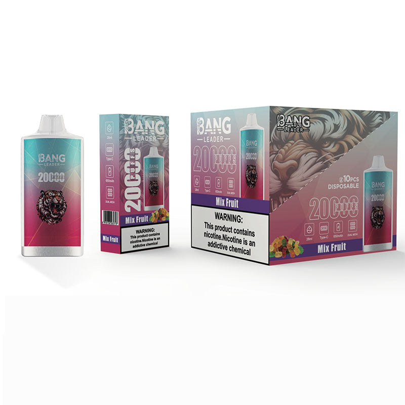 Bang Leader 20000 Puffs Disposable Vape – 650mAh Battery, 28mL E-Liquid, 0% to 5% Nicotine Options 12 Flavors