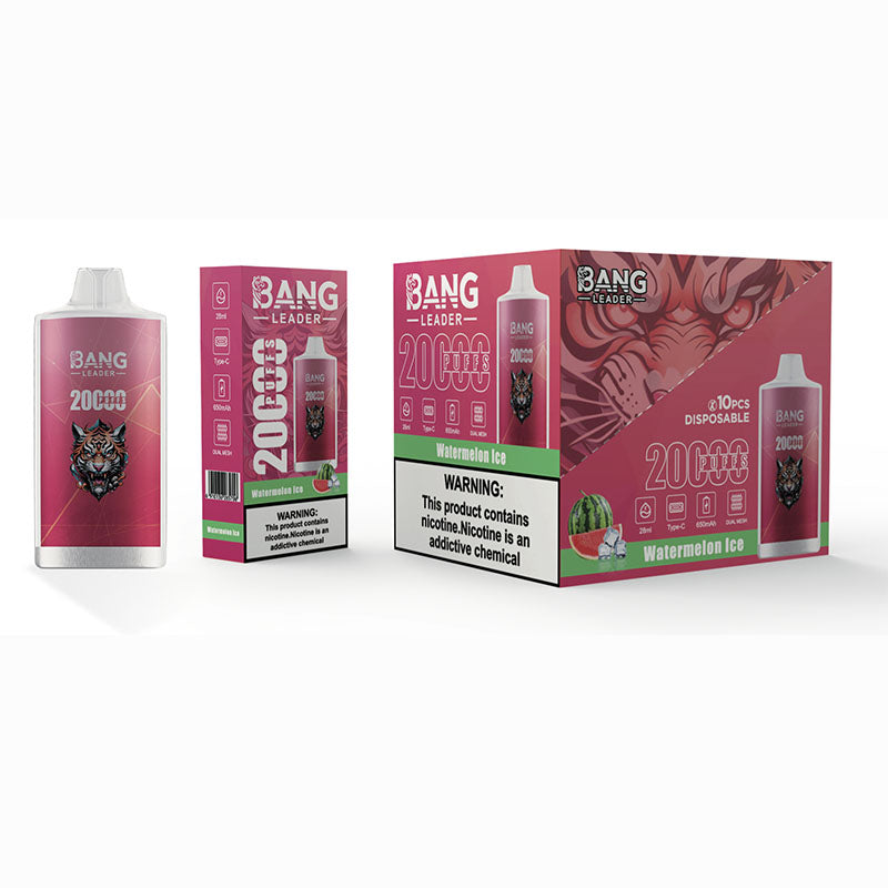 Bang Leader 20000 Puffs Disposable Vape – 650mAh Battery, 28mL E-Liquid, 0% to 5% Nicotine Options 12 Flavors