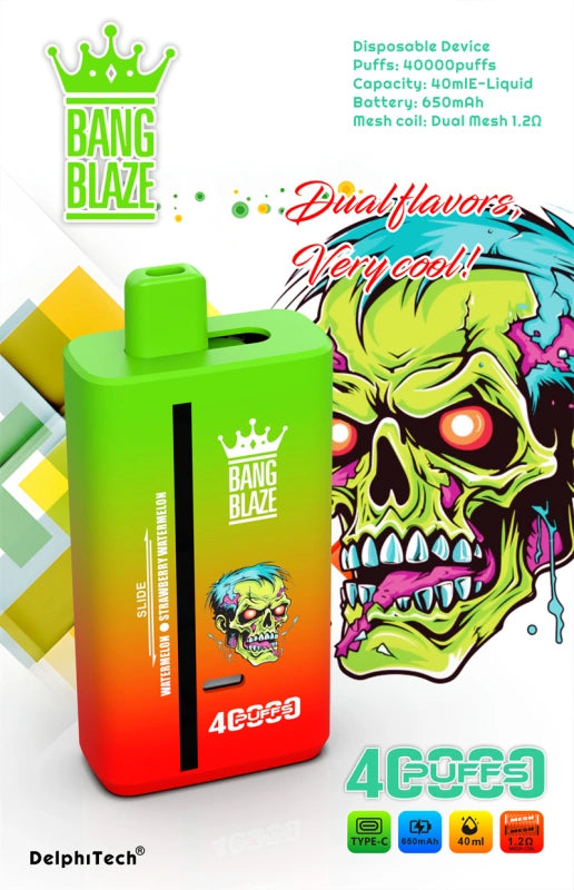 Bang Blaze 40000 Dual Flavors Disposable Vape - 40ml E-Liquid, 650mAh Battery 12 Flavors
