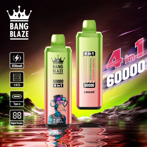 BANG BLAZE 4IN1 60000 Puffs Disposable Vape Wholesale(0% to 5% Nicotine) 56ML e-liquid &nbsp;650mAh 12 Flavors