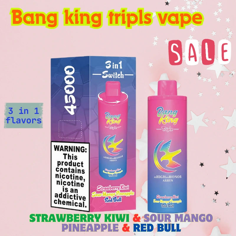 BANGKING TRIPLE 45K PUFFS Best Price for Bulk Orders Hot Sale-650mAh Battery, 45ml E-liquid, Multiple Nicotine 10 Flavors