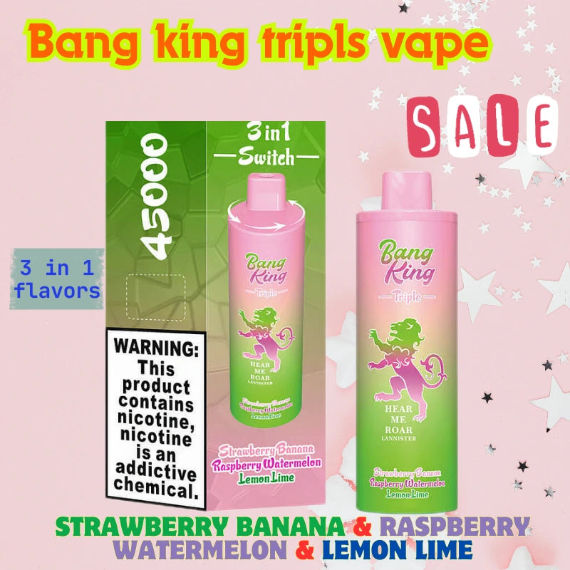 BANGKING TRIPLE 45K PUFFS Best Price for Bulk Orders Hot Sale-650mAh Battery, 45ml E-liquid, Multiple Nicotine 10 Flavors