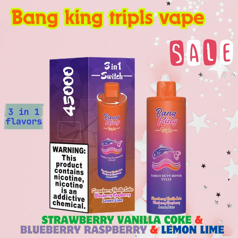 BANGKING TRIPLE 45K PUFFS Best Price for Bulk Orders Hot Sale-650mAh Battery, 45ml E-liquid, Multiple Nicotine 10 Flavors