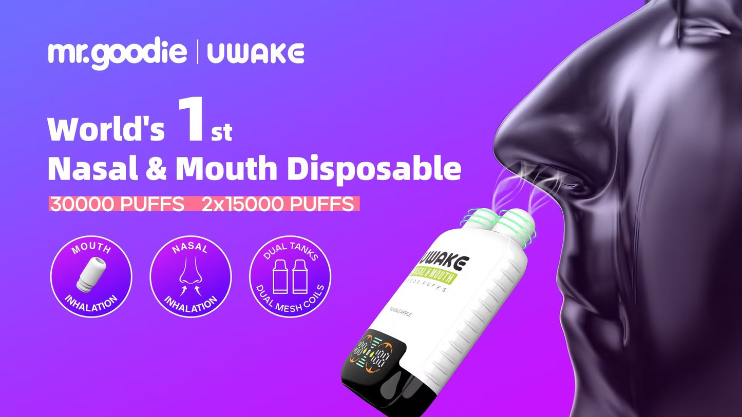 Vap Mod Uwake 30000 Puffs 30K Nasal and MouthDisposable Vape.