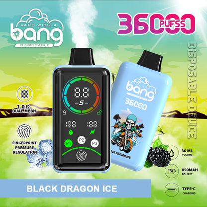 BANG 36K Puffs Smart Full Screen Turn Ice Wholesale Disposable Vape Puff 36k Prefilled Pod