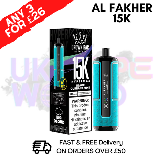 Blackcurrant Mint Al Fakher HyperMax 15k Puff | ANY 3 FOR £26