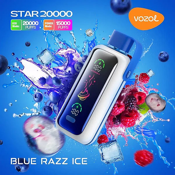 Vozol Star 20K Puffs Disposable Vape | 5% nicotine 24mL Liquid CapacityDual Power Mode with Mirror Screen  650mAh battery 21 flavors