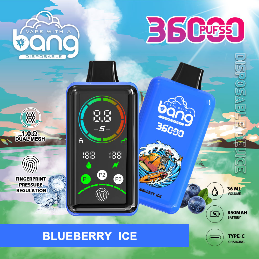 BANG 36K Puffs Smart Full Screen Turn Ice Wholesale Disposable Vape Puff 36k Prefilled Pod