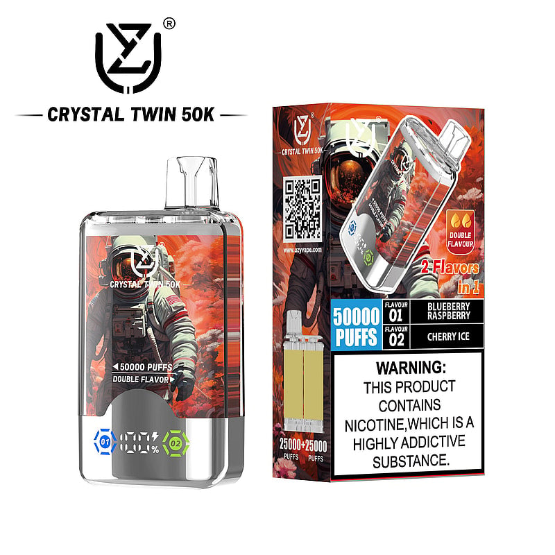 UZY Crystal Twin 50000 Puffs Double Flavor Disposable Vape with Dual Mesh Coil