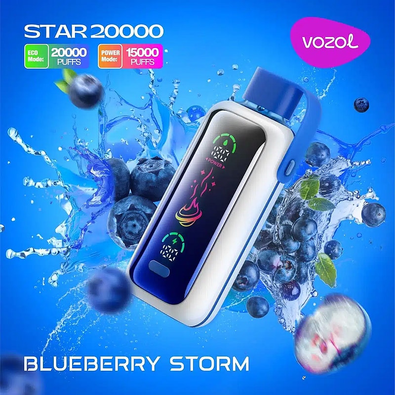 Vozol Star 20K Puffs Disposable Vape | 5% nicotine 24mL Liquid CapacityDual Power Mode with Mirror Screen  650mAh battery 21 flavors