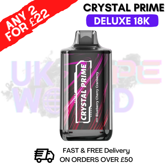 Blueberry Cherry Cranberry Crystal Prime Deluxe 18000 Puffs 18K PUFF