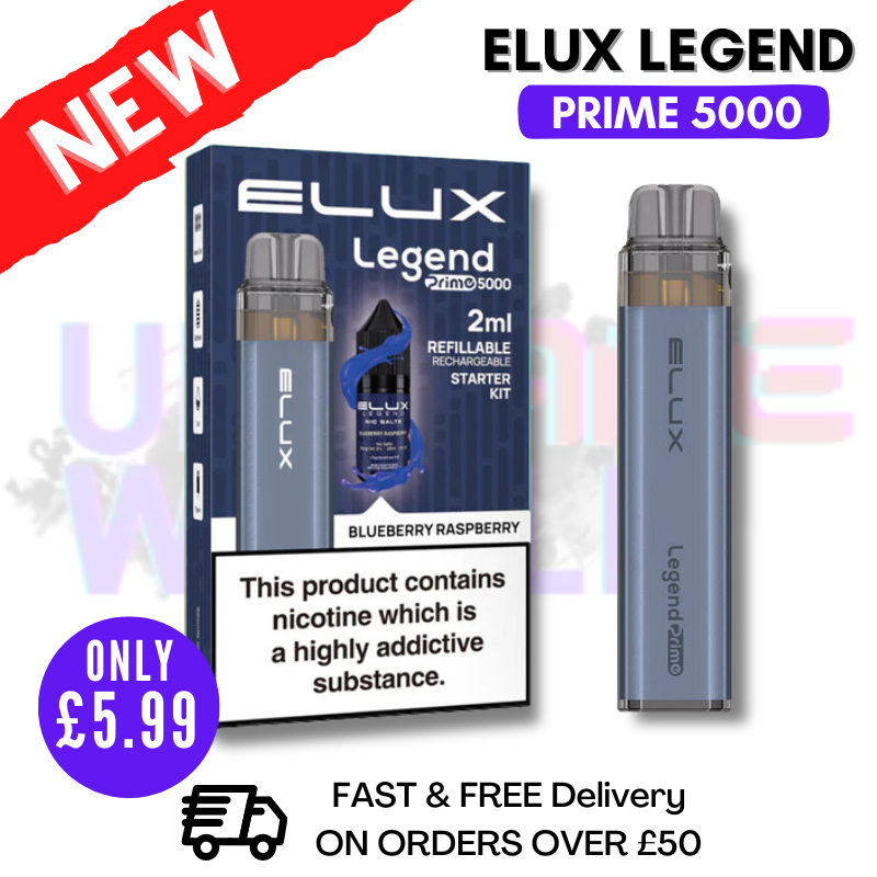 Blueberry Raspberry Elux Legend PRIME 5000 Puff Disposable Vape Kit