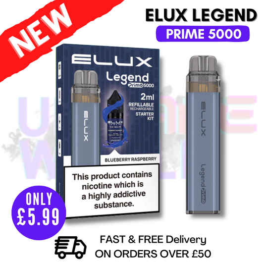 Blueberry Raspberry Elux Legend PRIME 5000 Puff Disposable Vape Kit