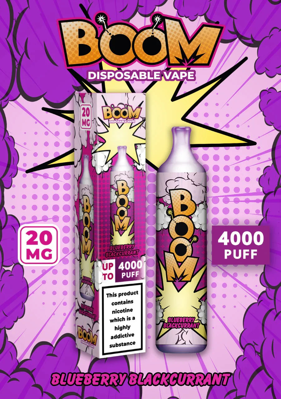 Pack of 10 Boom Disposable Vape2 ml 20 mg Up to 4000 Puffs Non rechargeable