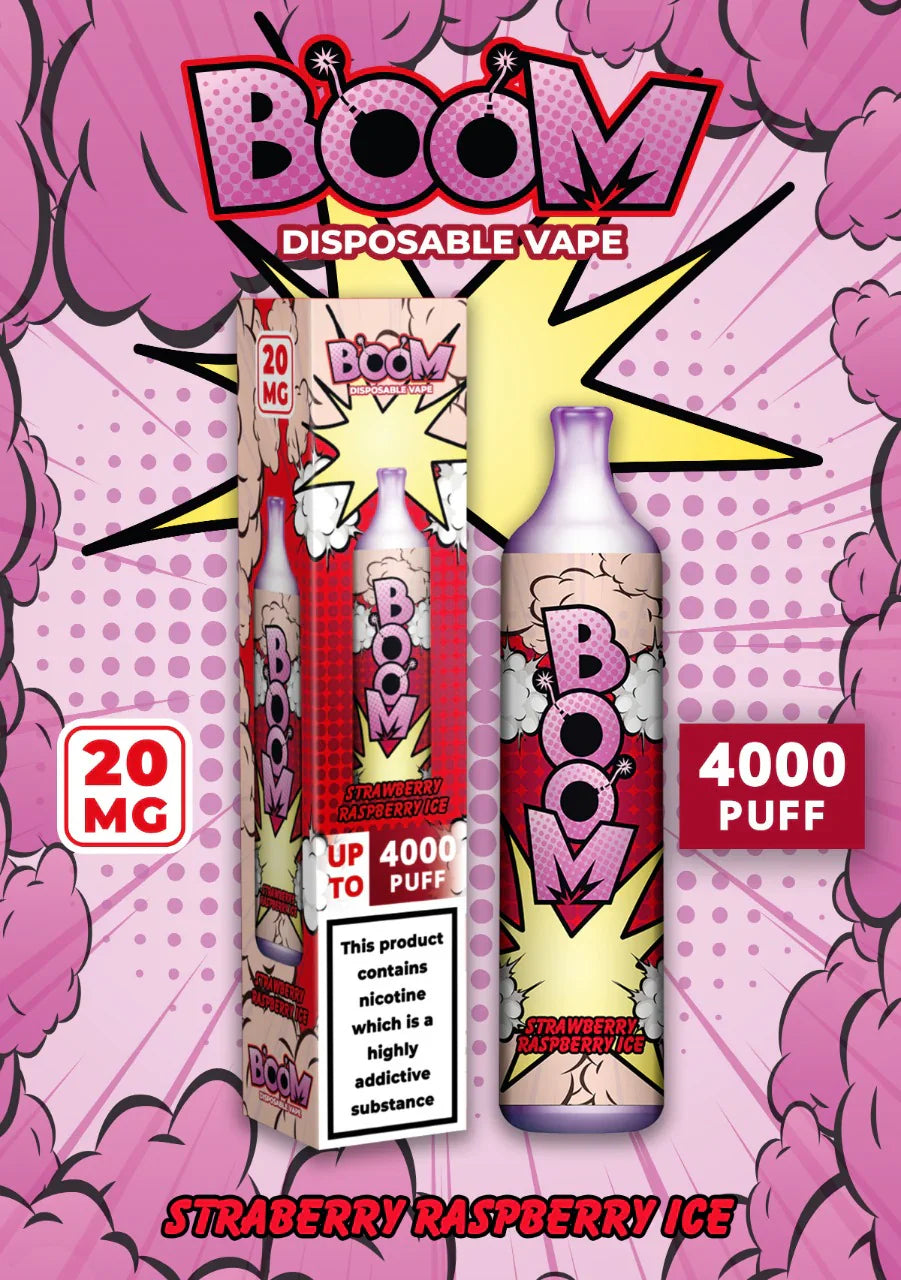 Pack of 10 Boom Disposable Vape2 ml 20 mg Up to 4000 Puffs Non rechargeable
