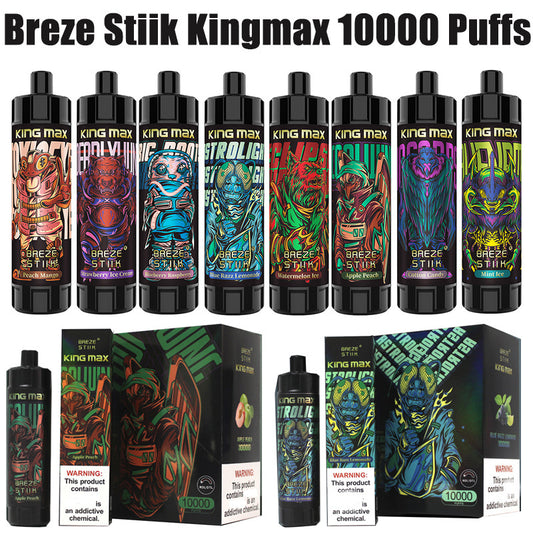 Original Breze Stiik King Max 10000puffs 10k Puff Disposable Vape Wholesale E Cigarette Vape Pod Free Shipping
