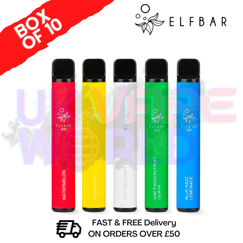 ELF Bar 600 Puff （2% Nicotine）550mah Battery capacity 28 Flavors