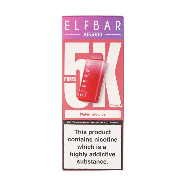 Elf Bar AF5000 Disposable Vape Up To 5000 Puffs 2ml Prefilled E-Liquid 10ml Refill Container