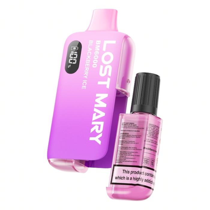Lost Mary BM6000 Disposable Vape Kit USB-C 10ml e-liquid capacity 650mAh rechargeable TPD UK