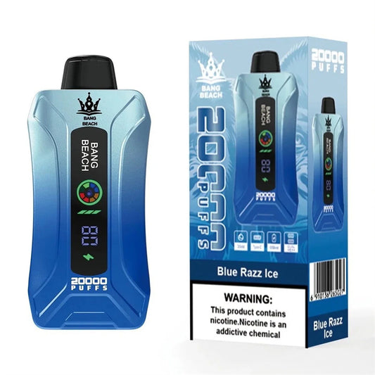 Bang Beach Factory 20000 Puff 20000 With Screen Display 0% 2% 3% 5% Nicotine Disposable Vape-650mAh Battery, 35ml E-liquid, Multiple Nicotine 12 Flavors