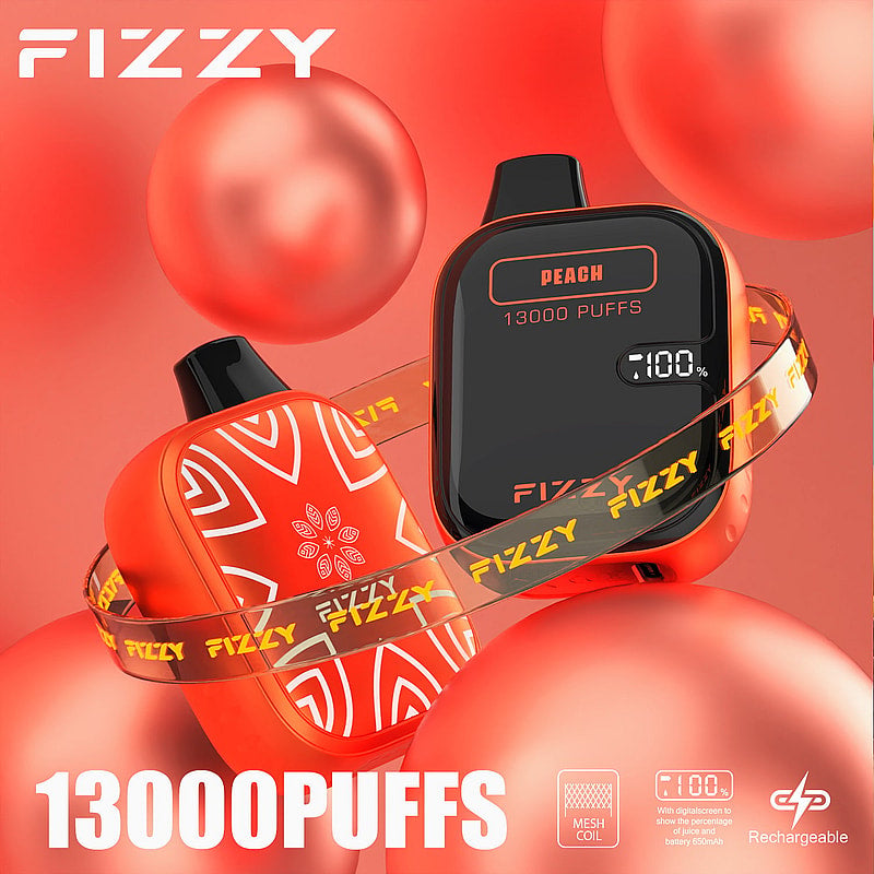 Fizzy Boom 13k Puffs Disposable Vape | 21ML E-liquid, Mesh Coil, LCD Screen