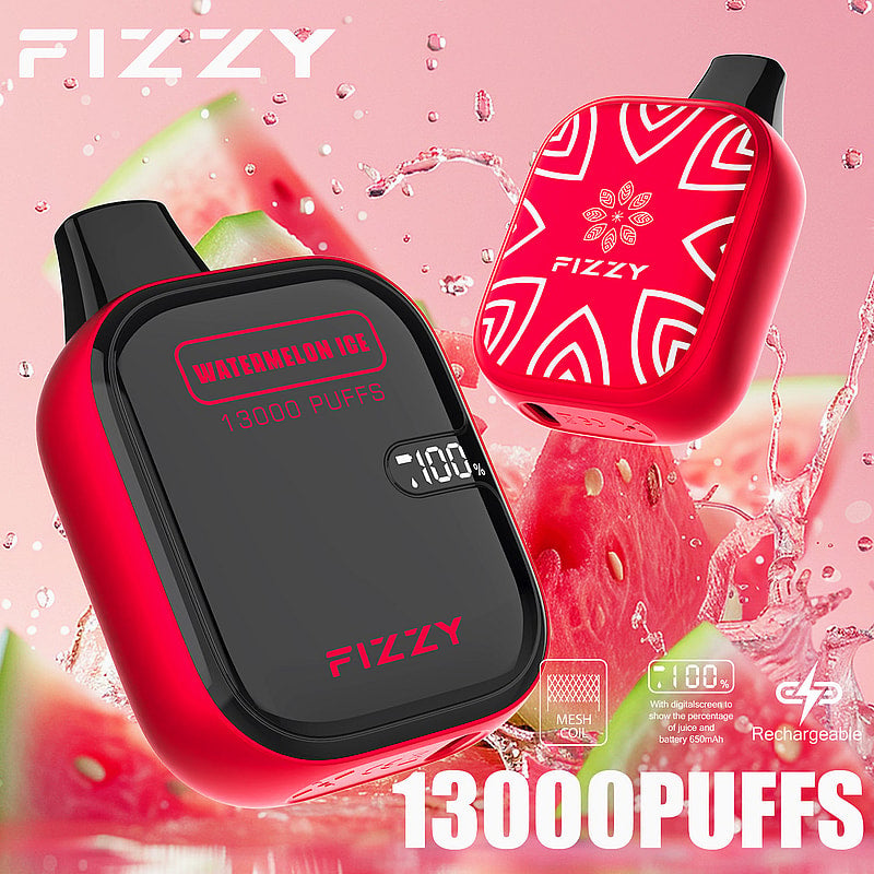 Fizzy Boom 13k Puffs Disposable Vape | 21ML E-liquid, Mesh Coil, LCD Screen