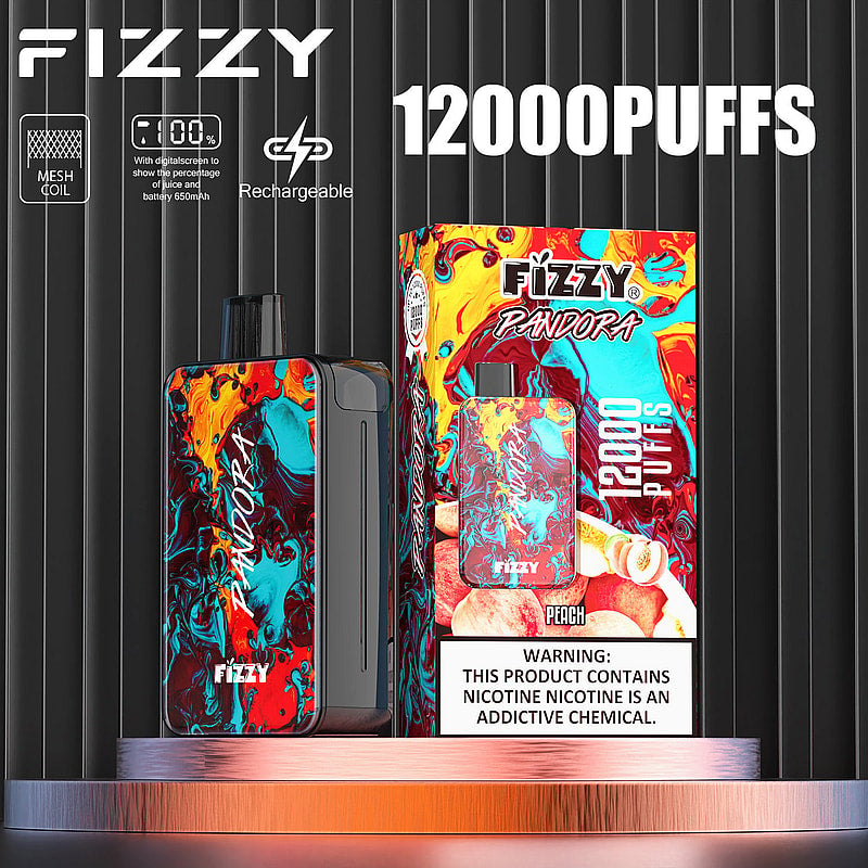 Fizzy Pandora – 12000 Puffs Disposable Vape | Fluid Art Marble | 20ML E-Liquid, Mesh Coil, 650mAh