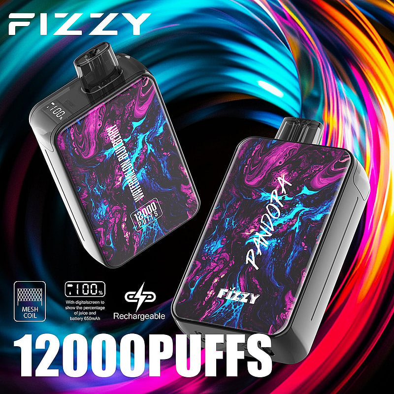 Fizzy Pandora – 12000 Puffs Disposable Vape | Fluid Art Marble | 20ML E-Liquid, Mesh Coil, 650mAh