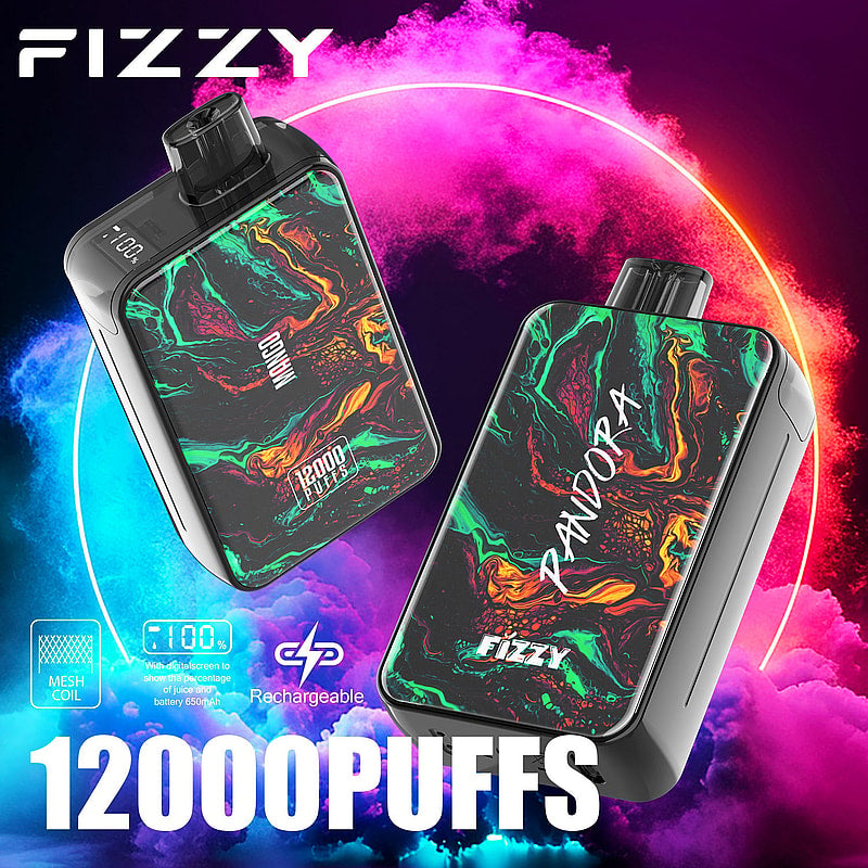 Fizzy Pandora – 12000 Puffs Disposable Vape | Fluid Art Marble | 20ML E-Liquid, Mesh Coil, 650mAh