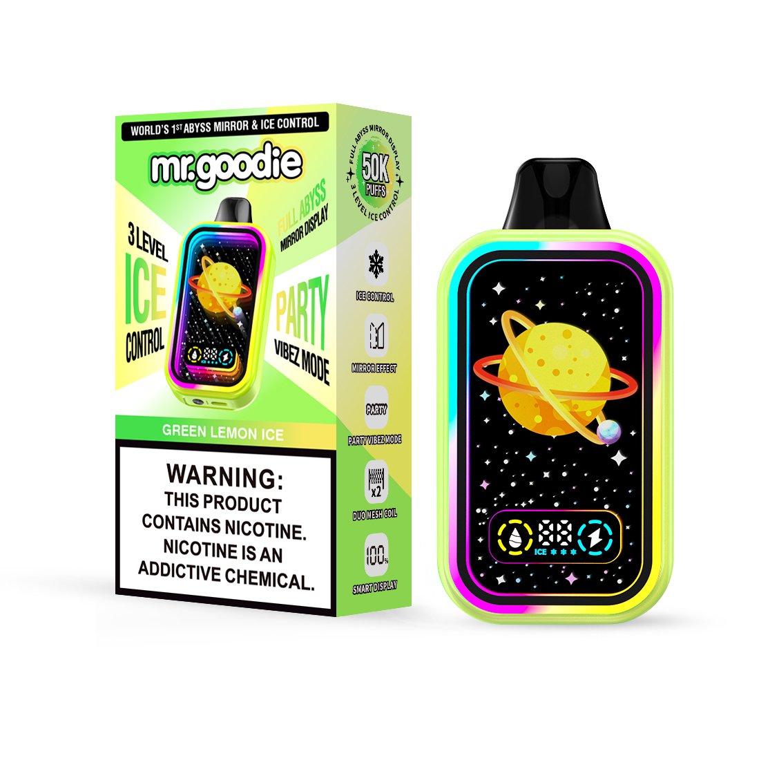 Mr.Goodie 50000 50K Puffs :Adjustable Ice Level Disposable Vape with Dual Mesh Coil