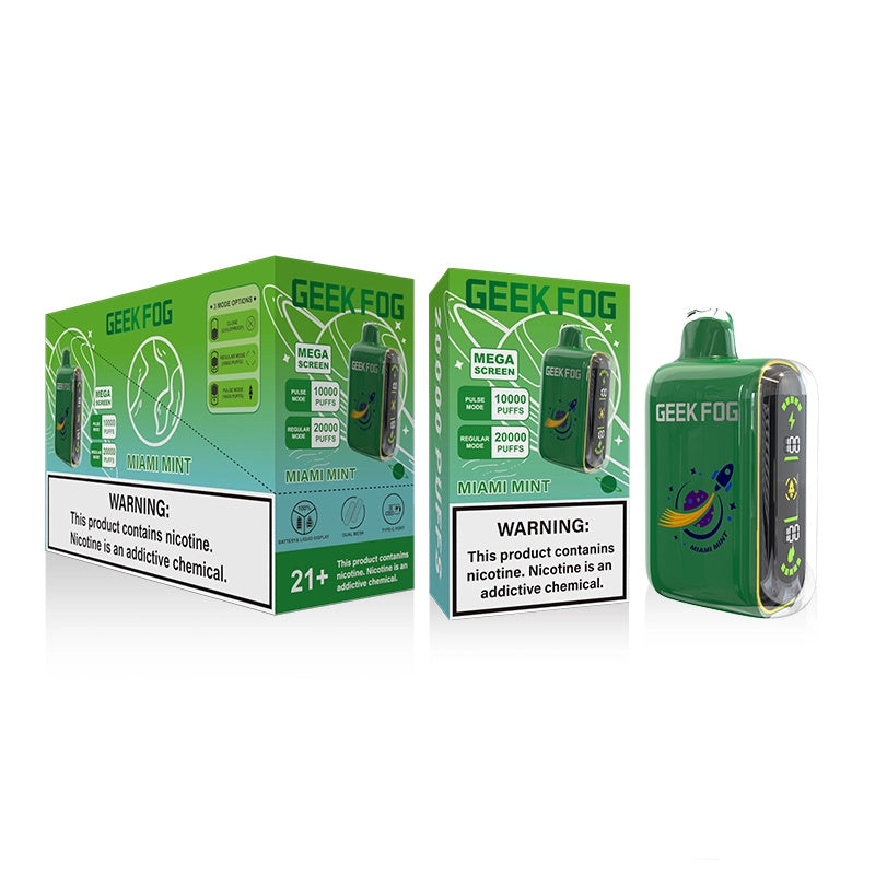 Geek Fog Pulse 10000 Puffs Regular 20000 Puffs LED Screen Wholesale Disposable Vape Pen Electronic Cigarette Dual Mesh Coil Rechargeable Battery 12 Flavors