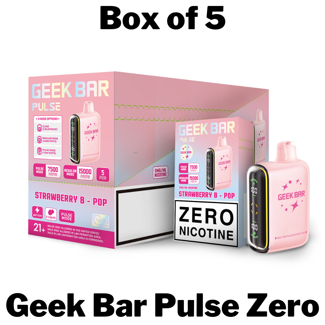Geekbar Pulse 15000 Zero Nicotine Disposable Vape Box of 5