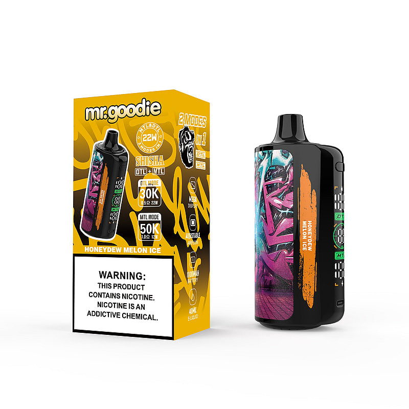 Mr.Goodie Shisha 50000 Puffs :DTL/MTL Disposable Vape with Mega Display