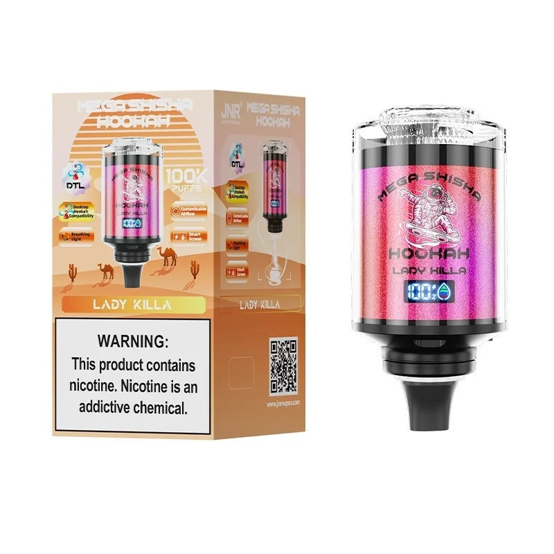 JNR Mega Shisha Hookah 100K Disposable Vape  2% Nicotine Salt 60ML  2200mAh  11 Flavors in sales