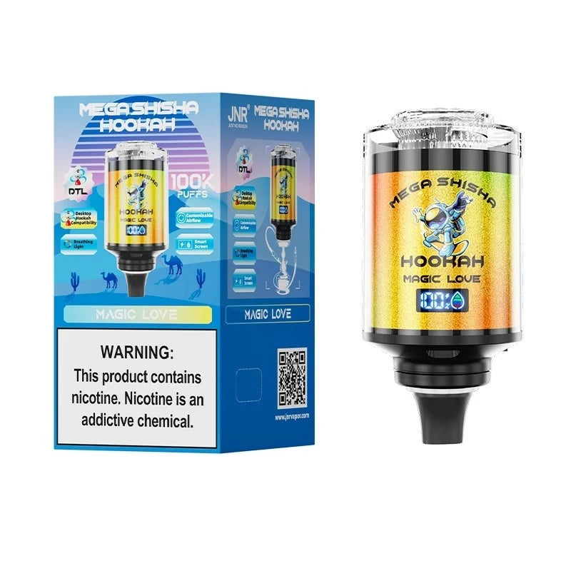 JNR Mega Shisha Hookah 100K Disposable Vape  2% Nicotine Salt 60ML  2200mAh  11 Flavors in sales
