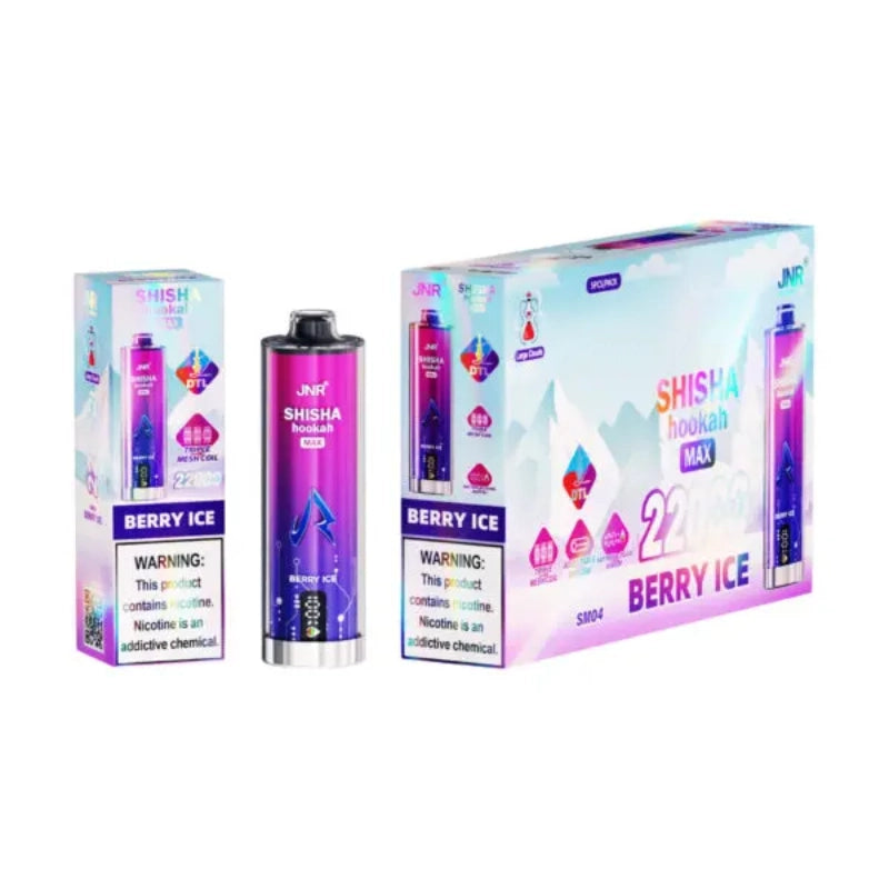 JNR Shisha Hookah Max 22000 Puffs Disposable Vape-850mAh Battery, 40ml E-liquid, Multiple Nicotine 12 Flavors
