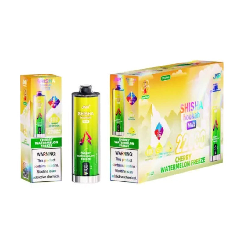 JNR Shisha Hookah Max 22000 Puffs Disposable Vape-850mAh Battery, 40ml E-liquid, Multiple Nicotine 12 Flavors
