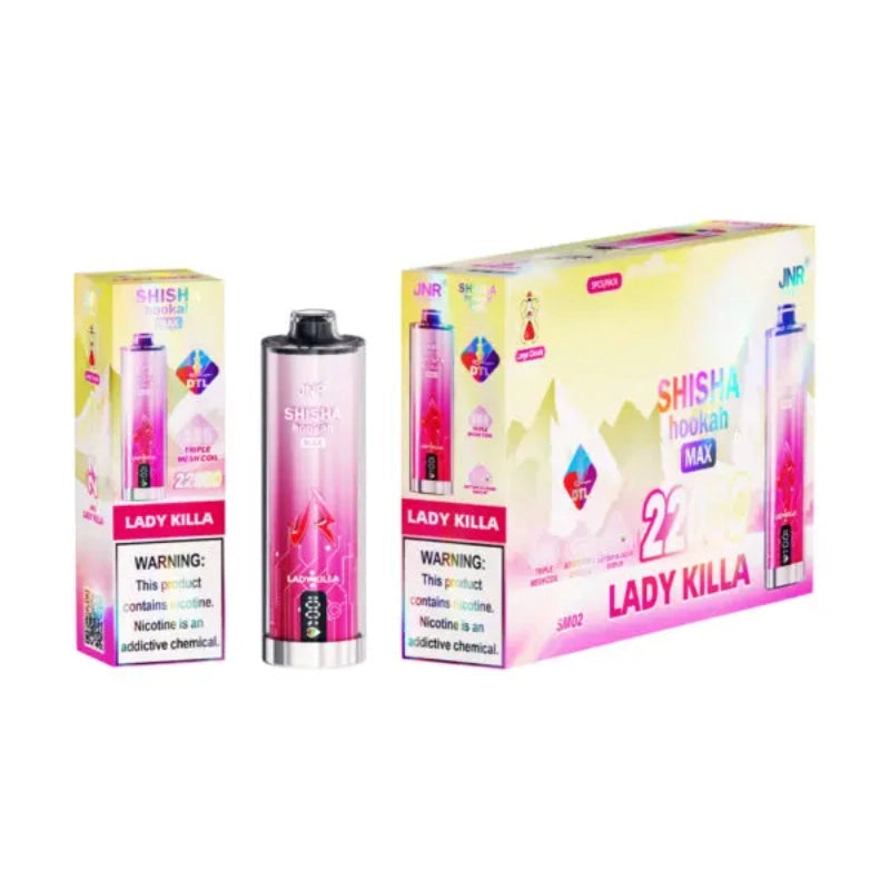 JNR Shisha Hookah Max 22000 Puffs Disposable Vape-850mAh Battery, 40ml E-liquid, Multiple Nicotine 12 Flavors