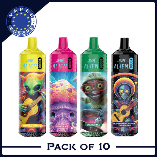 JNR Alien 5% Nicotine Disposable (Box of 10) 850mAh 20ML 10000 Puffs
