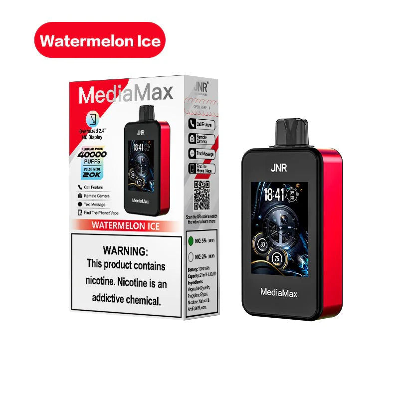 JNR Media Max 40000 Puffs 5% Nicotine Disposable Vape 21ml 1000mAh 16 Flavors