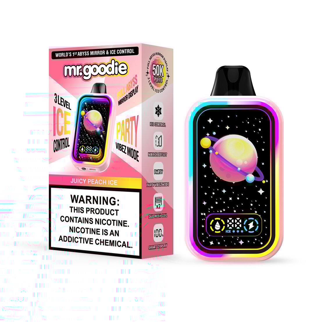 Mr.Goodie 50000 50K Puffs :Adjustable Ice Level Disposable Vape with Dual Mesh Coil