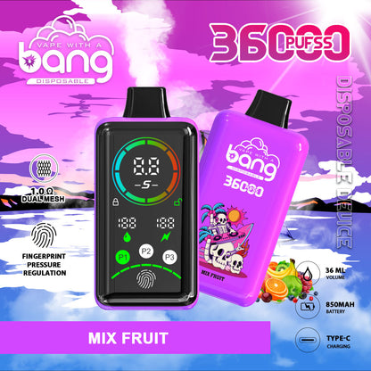 BANG 36K Puffs Smart Full Screen Turn Ice Wholesale Disposable Vape Puff 36k Prefilled Pod