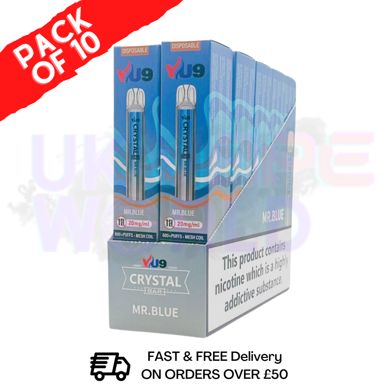 Mad Blue Crystal Bar Puffs 600 VU9 Box Of 10