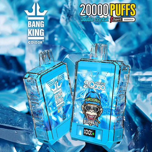 Bang King Box Double Crystal 20000 Puff 20k Display Screen Disposable Electronic Cigarette Vape