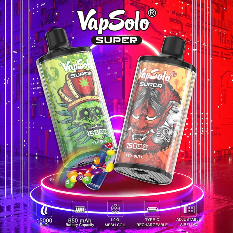 Original Vapsolo Super 15k Puff Tornado Disposable Vape Pod 15000 Puff Vaper