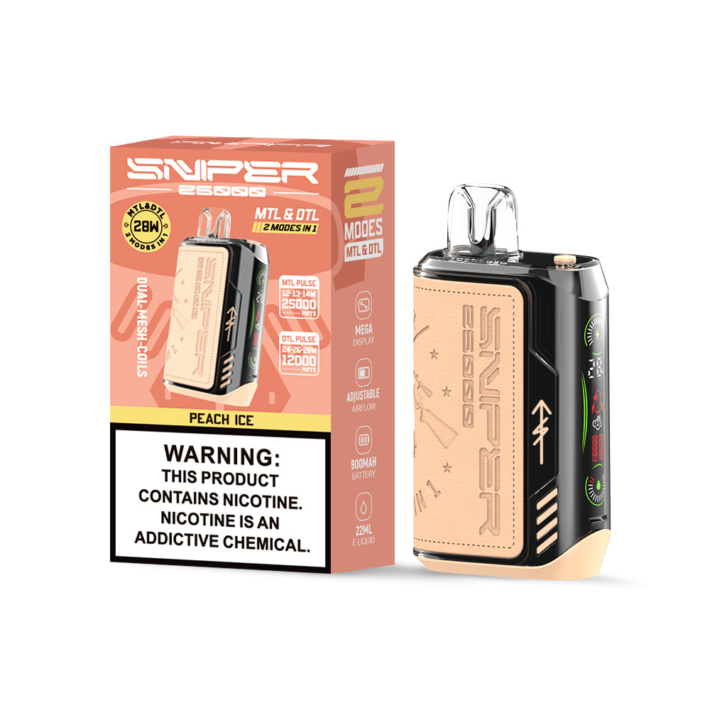 SNPER VAPMOD Sniper 25000Puffs  900 mAh Battery Digital Screen Vape  LED Screen Shisha Hookah Price 25K