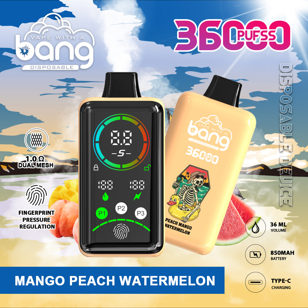 BANG 36K Puffs Smart Full Screen Turn Ice Wholesale Disposable Vape Puff 36k Prefilled Pod