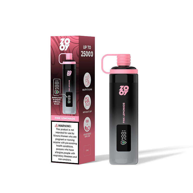 ZOOY SHISHA 25K Puffs Airflow Ajustable Disposable Vape(0% to 5% Nicotine) with Animated Screen  650mAh battery 10 Flavors