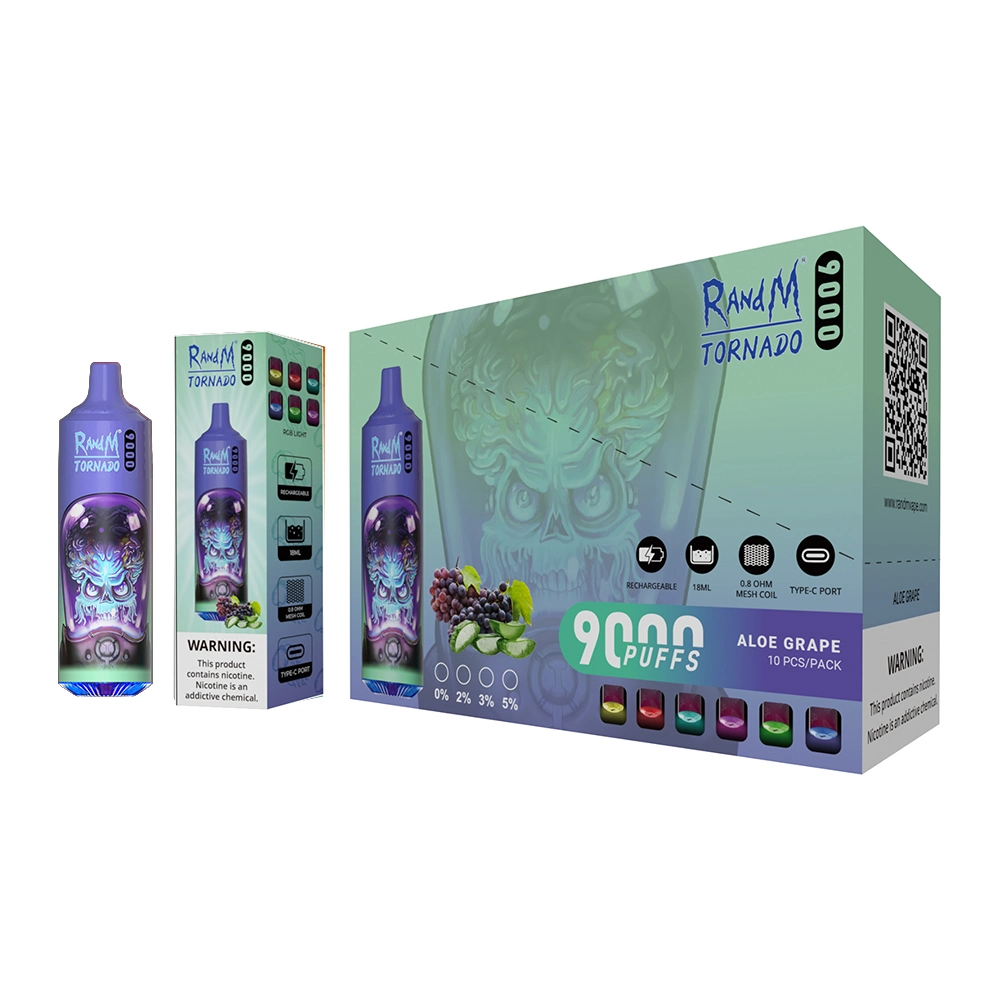 RANDM TORNADO 9000 Disposable Vape Wholesale,850 mAh 18 ML  50 Flavors